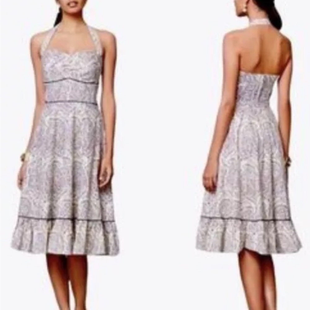 Anthropologie Girls From Savoy Swirled Paisley Floral Halter Dress Size 4